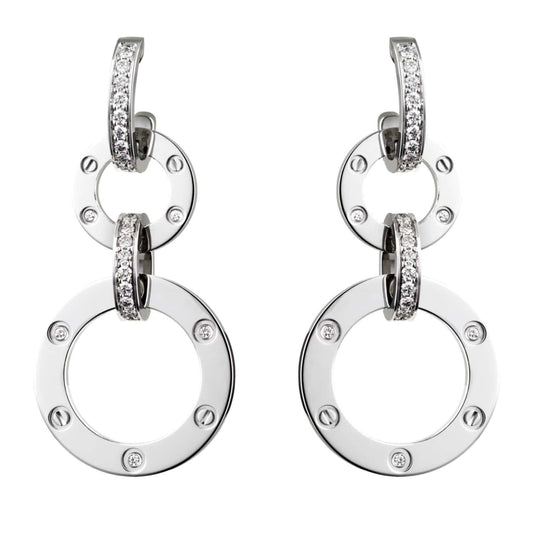 KDY-N8049000 screw ring interlocking long earrings