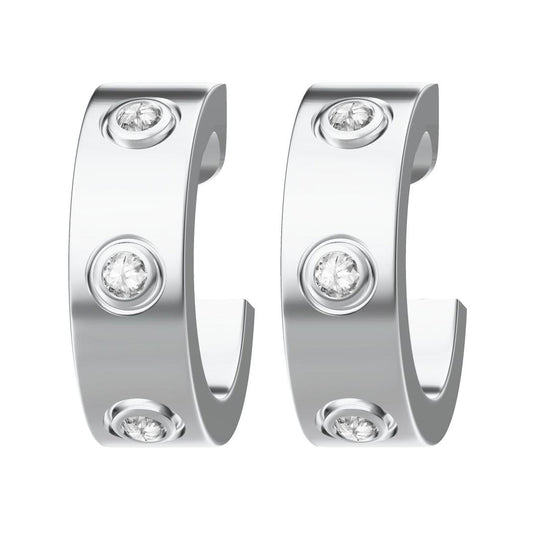 KDY-N7568603 three diamond earrings screw earrings C-shaped earrings