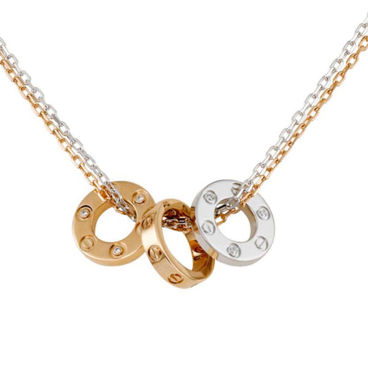 KDY-B7219700 screw three-ring double chain color-separated pendant