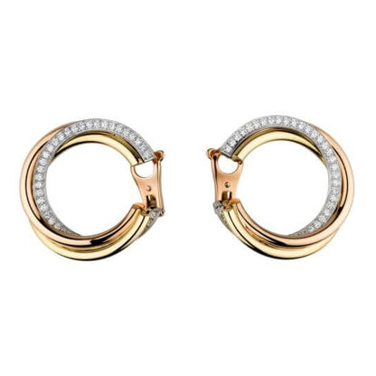 KDY-N8045100 three-ring three-color earrings and earrings