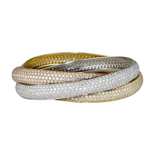 KDY-HP600504 full diamond three-ring three-color bracelet