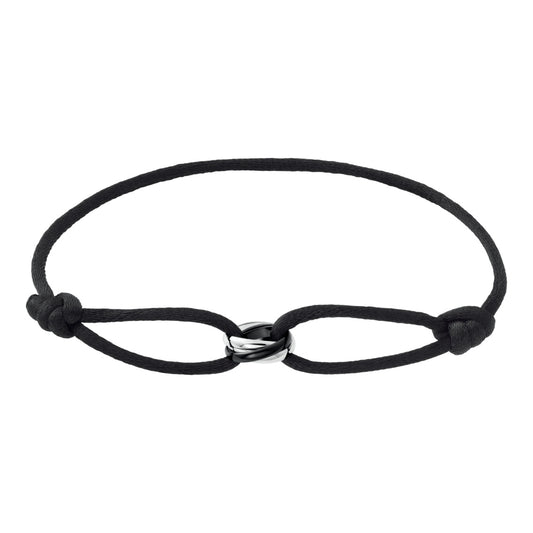 KDY-B6046200 three-ring ceramic black rope bracelet