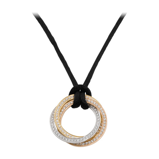 KDY-N3027000 three-ring color-separated single row diamond ring pendant