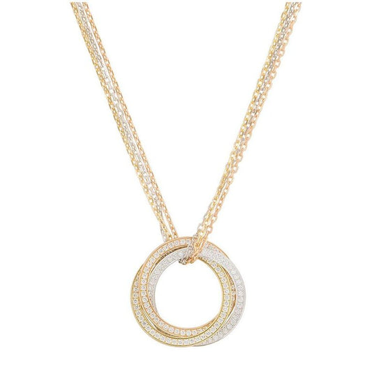 KDY-NF2877757 three-ring full diamond and three-color pendant