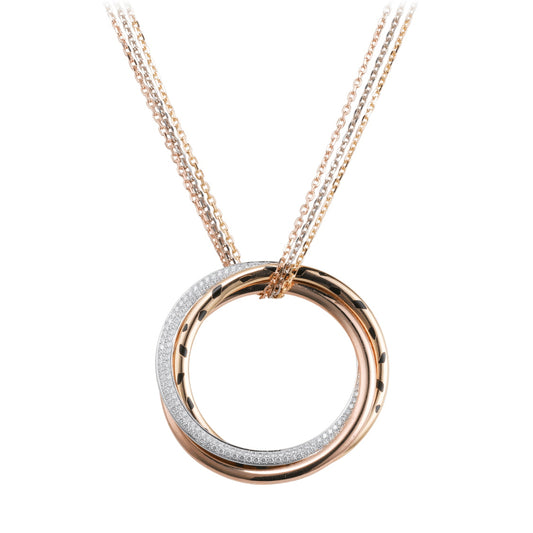 KDY-N3028300 three-ring three-color leopard print double row diamond ring pendant
