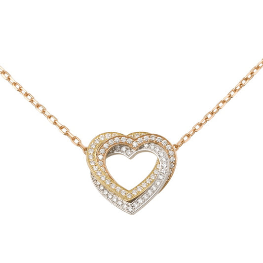 KDY-B7061300 full diamond three-ring heart-shaped chain pendant