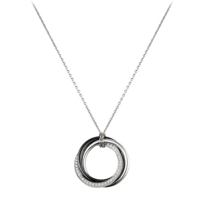 KDY-B3045500 three-ring ceramic single row diamond ring pendant