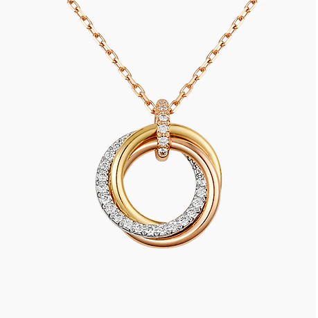 KDY-B7224586 three-ring single row diamond ring color-separated pendant