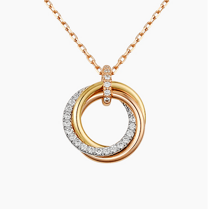 KDY-B7224586 three-ring single row diamond ring color-separated pendant