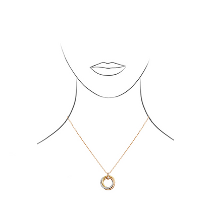 KDY-B7224586 three-ring single row diamond ring color-separated pendant