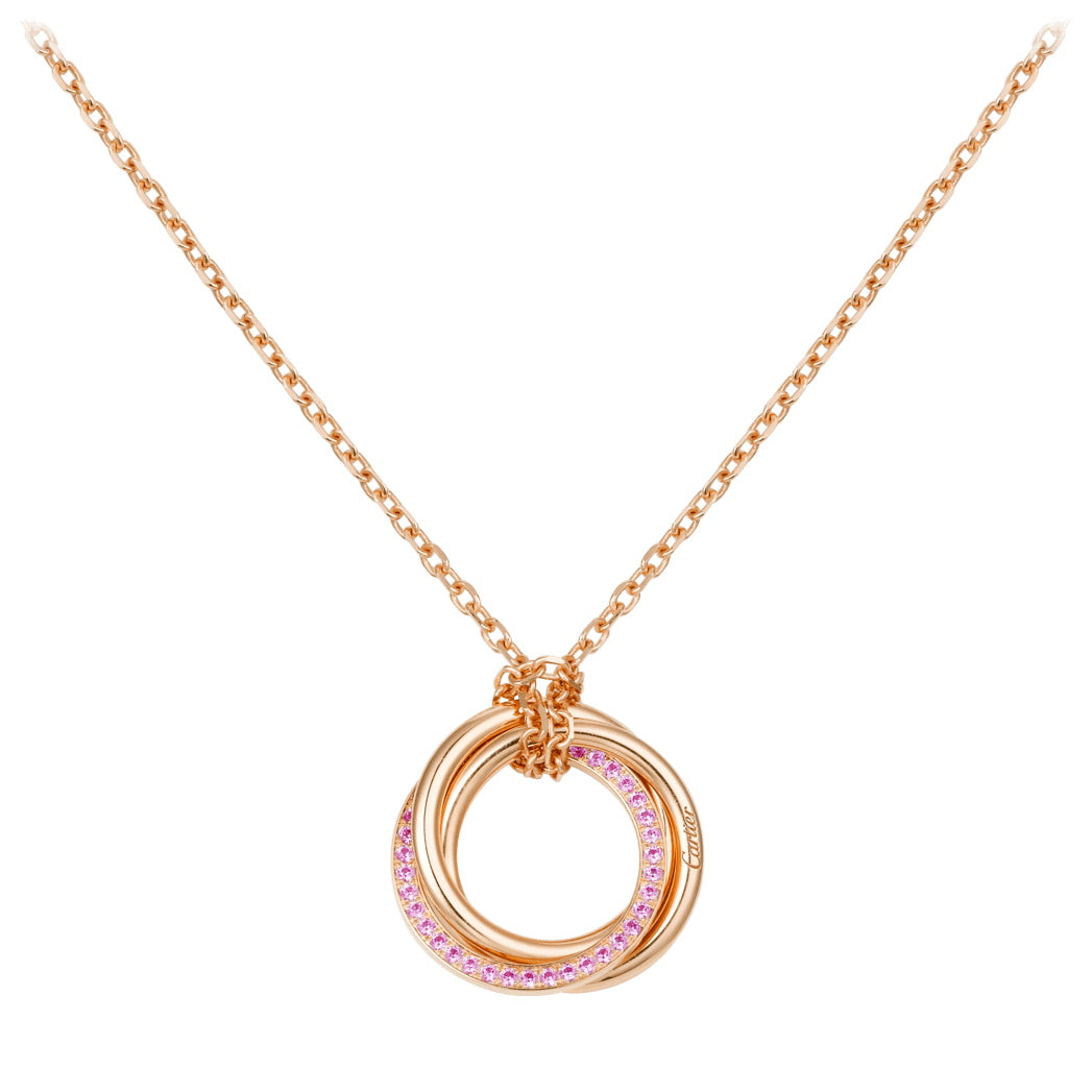 KDY-B3046000 three-ring color-separated single row diamond ring pendant