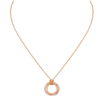 KDY-B3046000 three-ring color-separated single row diamond ring pendant