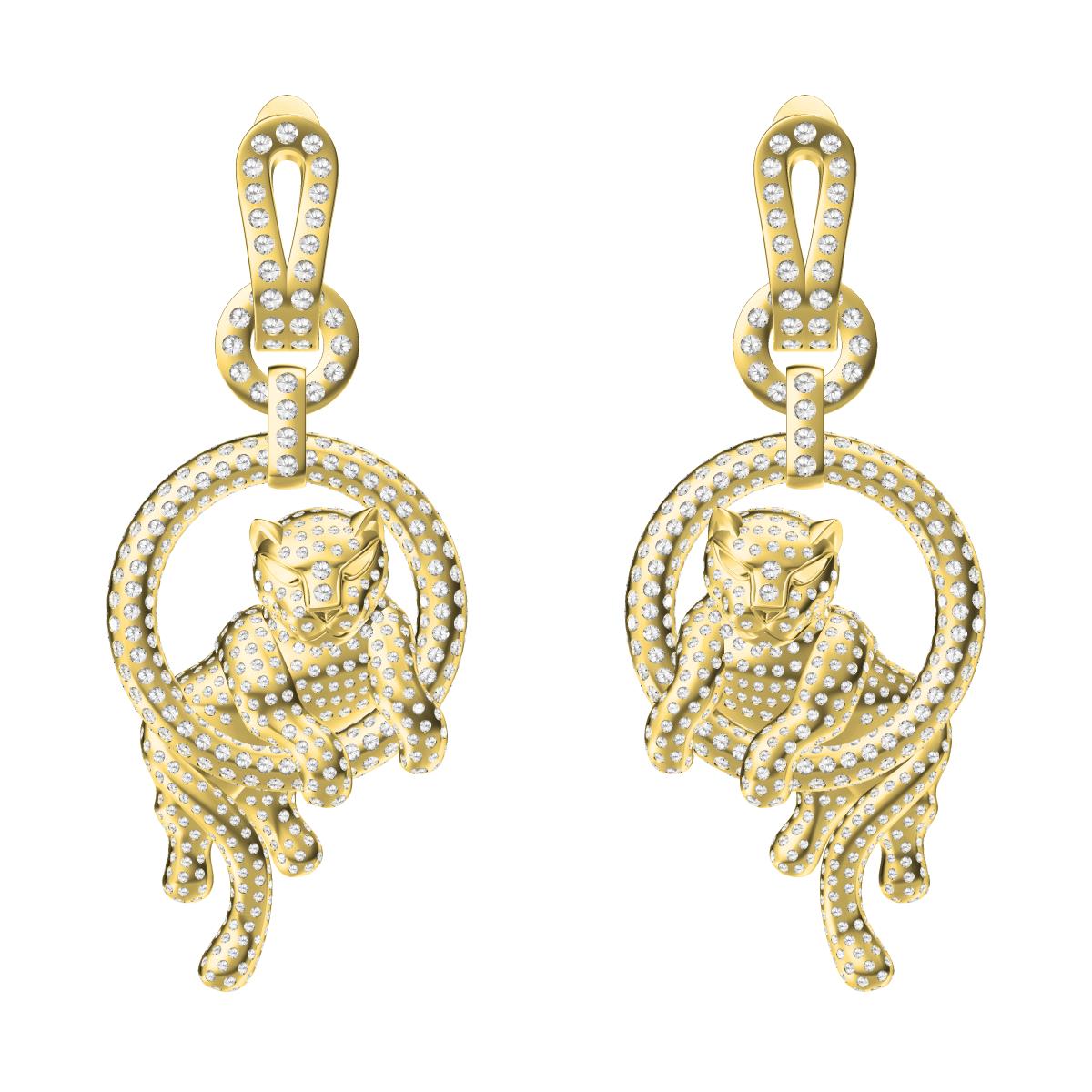 KDY-N6537694 leopard lying hoop front lying leopard earrings ear clip