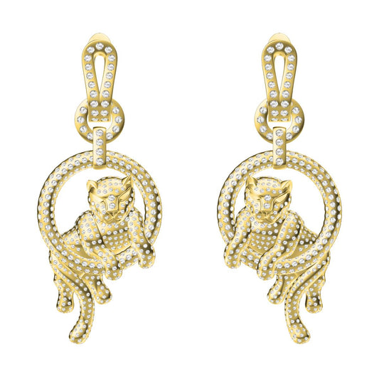 KDY-N6537694 leopard lying hoop front lying leopard earrings ear clip