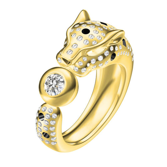 KDY-Z3304856 leopard chasing ring and biting bucket ring