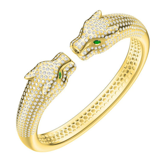 KDY-V2817011 open double leopard head bracelet