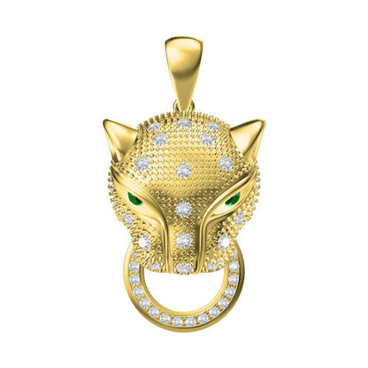 KDY-J5272414 leopard head pendant bite circle 2