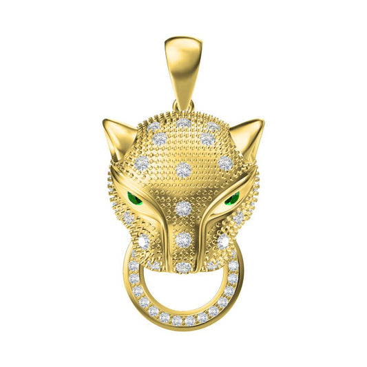 KDY-J5272414 leopard head pendant bite circle 2