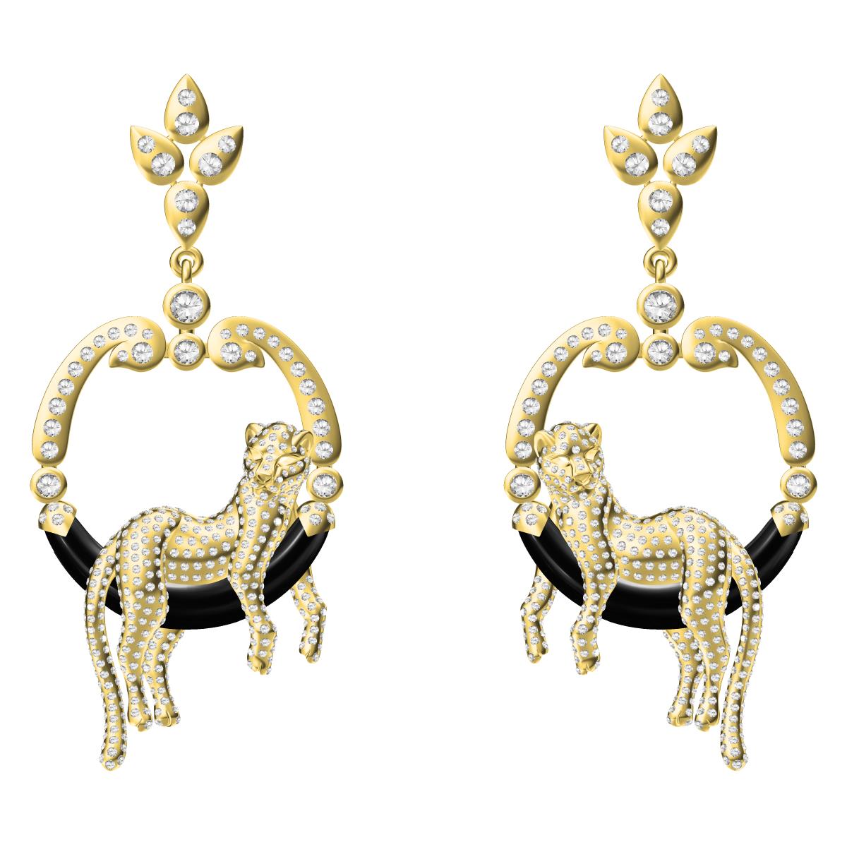 KDY-J6572070 leopard lying hoop meniscus leopard earrings