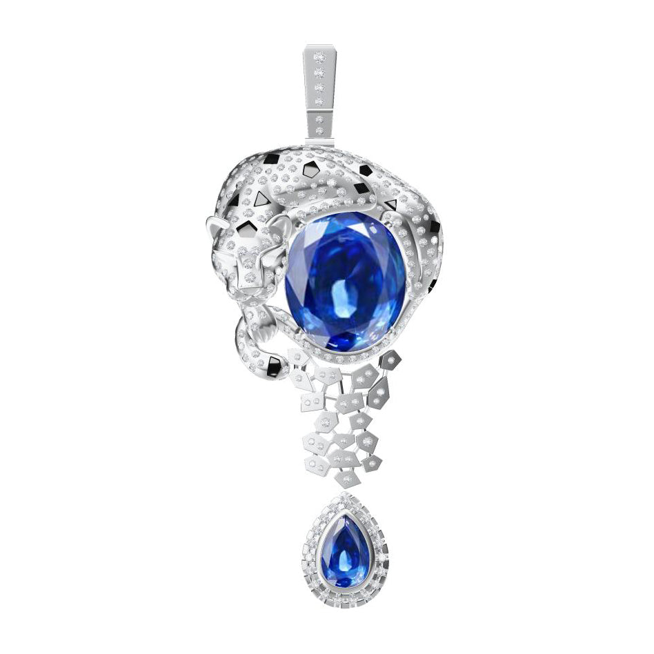 KDY-S3104544 curly tail leopard pendant