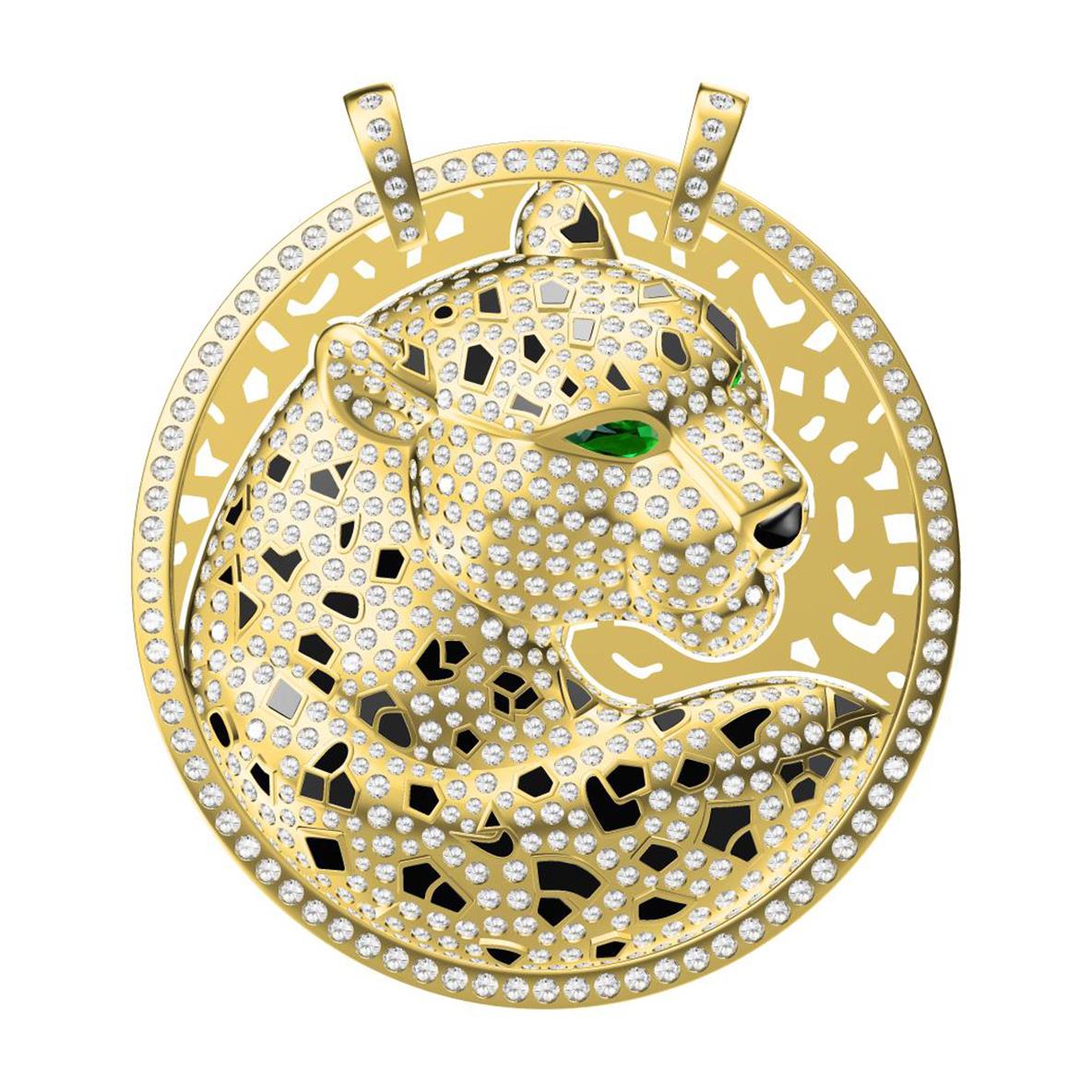 KDY-Q8706299 large tag leopard head pendant