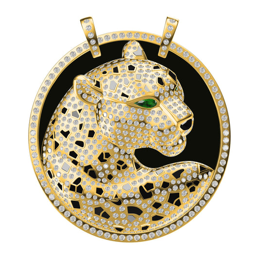 KDY-Q8706299 large tag leopard head pendant