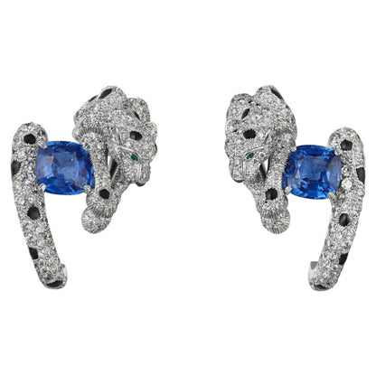 KDY-H8000664 Diamond Leopard Earrings and Ear Clips