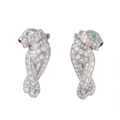KDY-N8288693 small full diamond wishbone leopard earrings