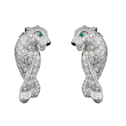 KDY-N8288693 small full diamond wishbone leopard earrings
