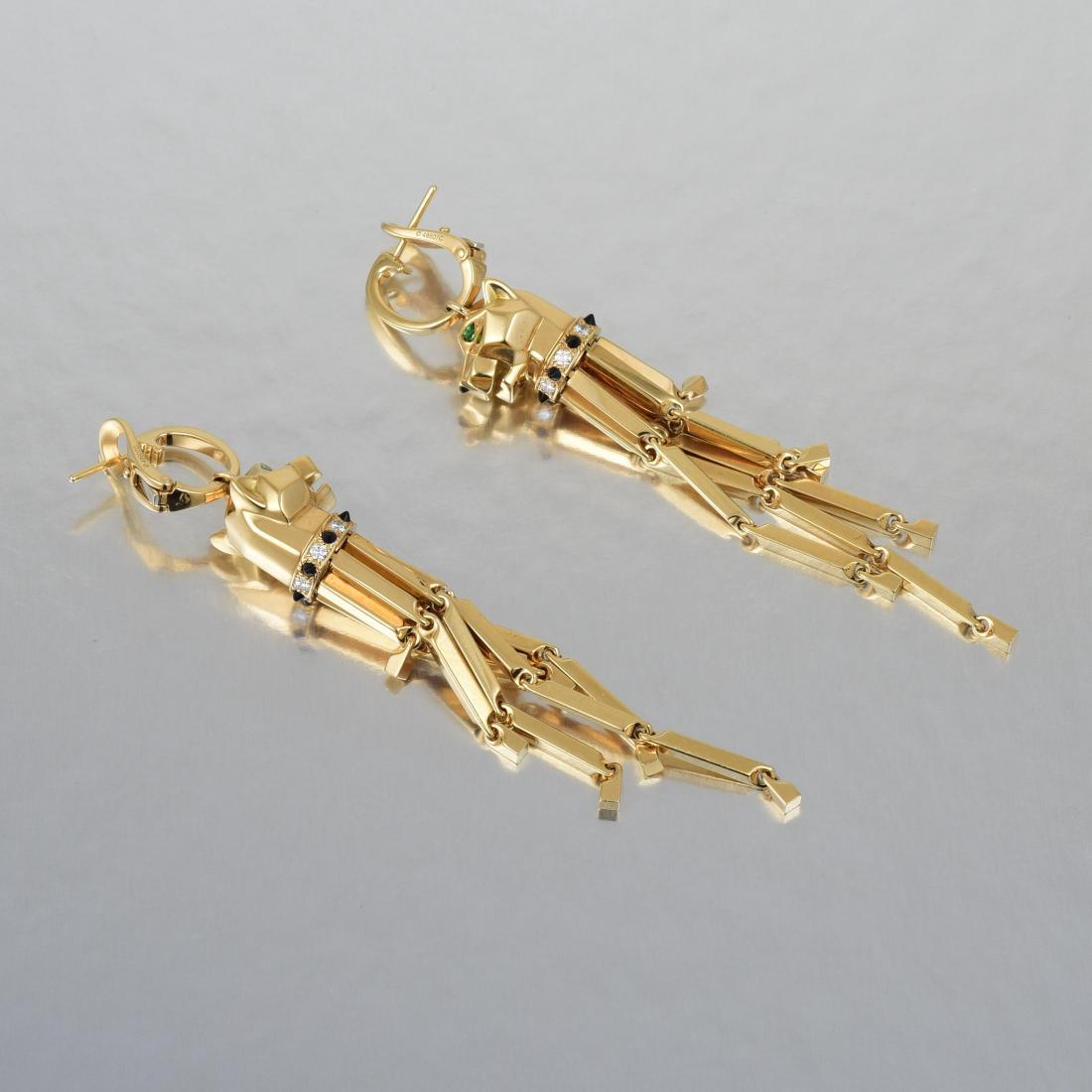 KDY-N8041500 small leopard head hanging chain ear clip earrings