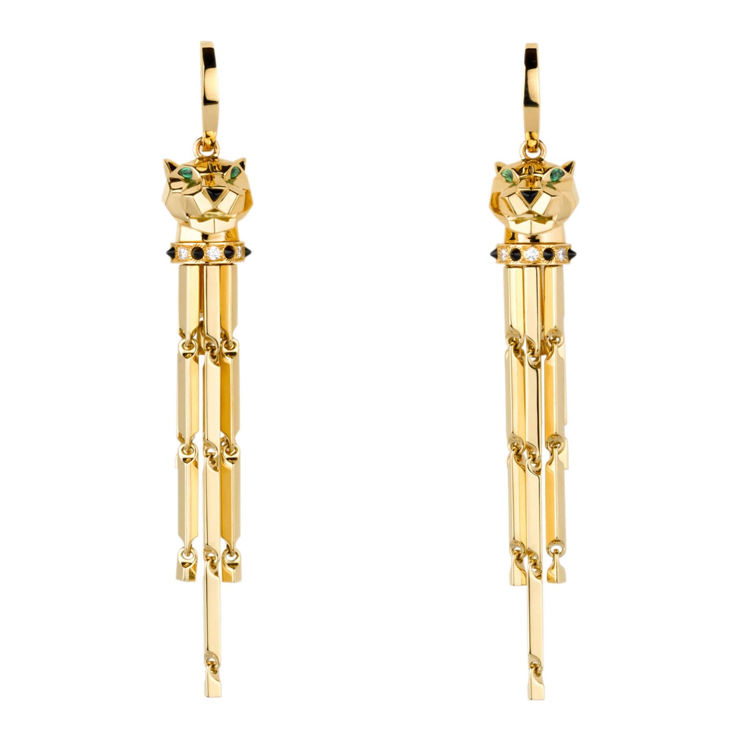 KDY-N8041500 small leopard head hanging chain ear clip earrings