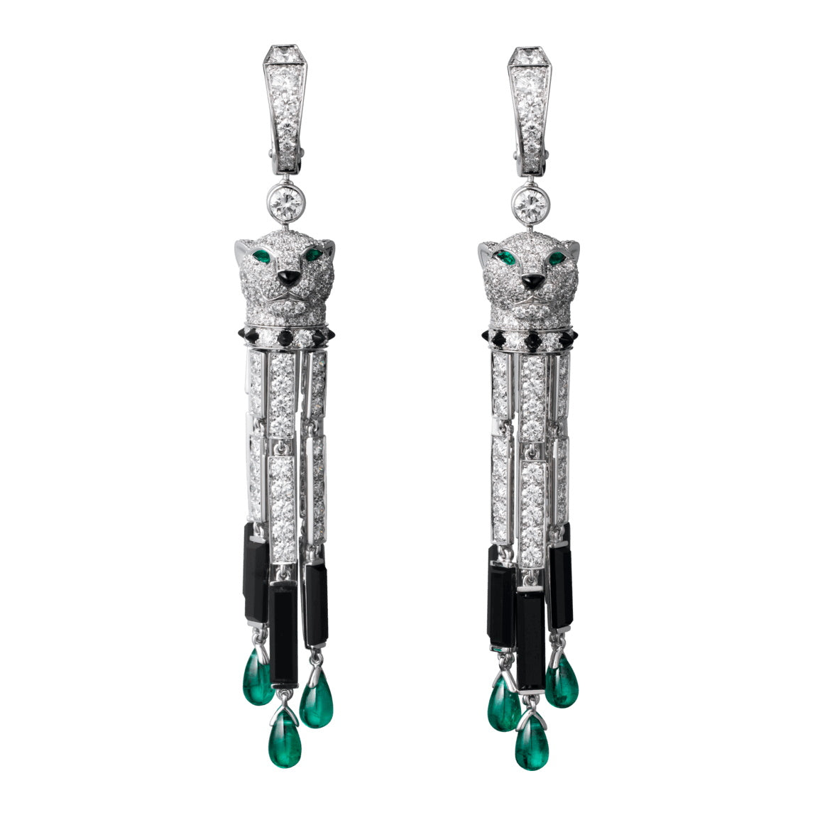 KDY-HP800976 small leopard head hanging chain ear clip earrings