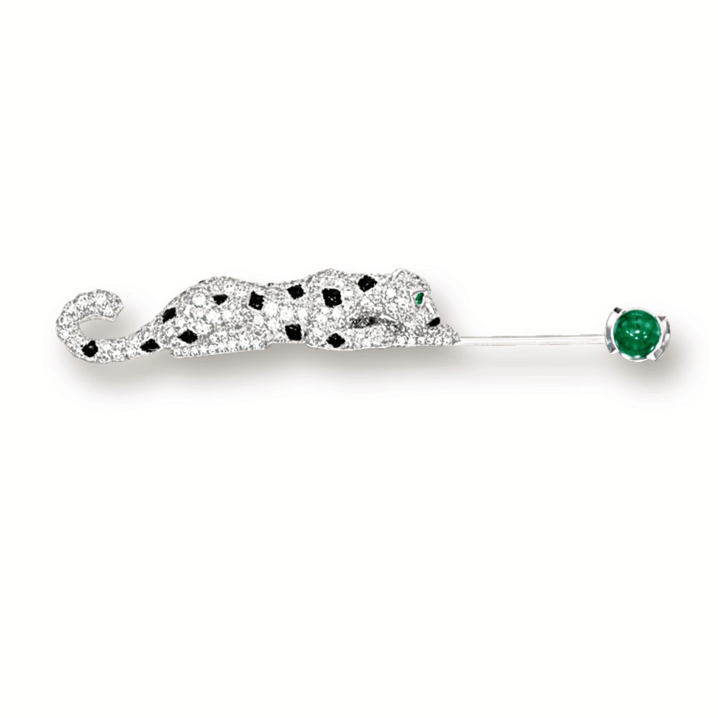 KDY-M7627226 full diamond agate leopard brooch