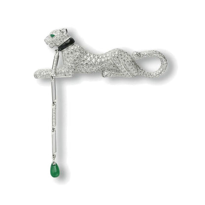 KDY-O1942653 Diamond Leopard Brooch