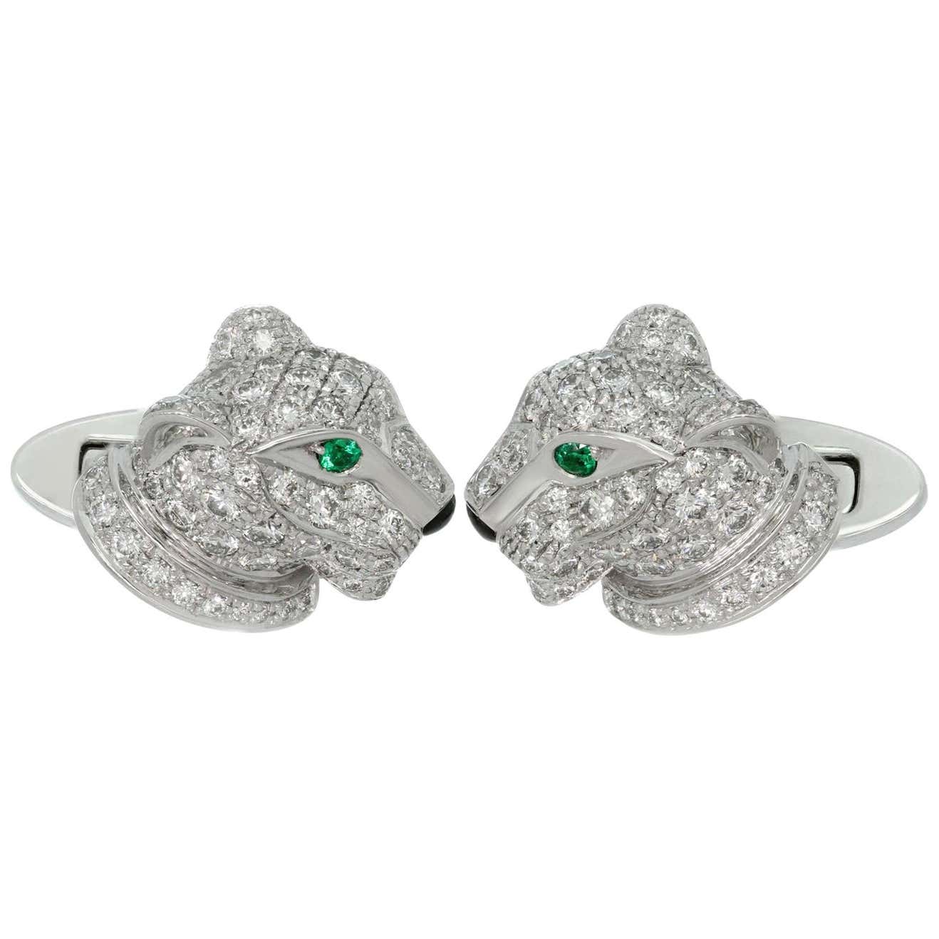 KDY-OG8314145 Wishbone side leopard head cufflinks