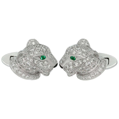 KDY-OG8314145 Wishbone side leopard head cufflinks