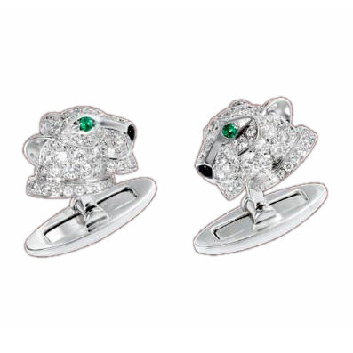 KDY-OG8314145 Wishbone side leopard head cufflinks