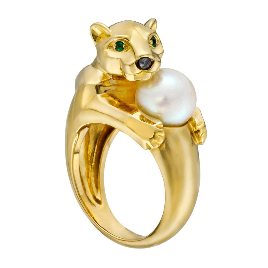 KDY-G1614802 Pearl Leopard Ring