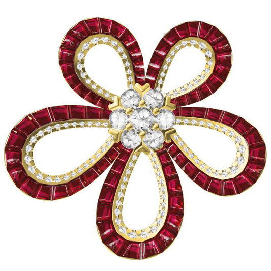 VCA55494340 Five Flowers, Six Surrounds and One Pendant 33mm