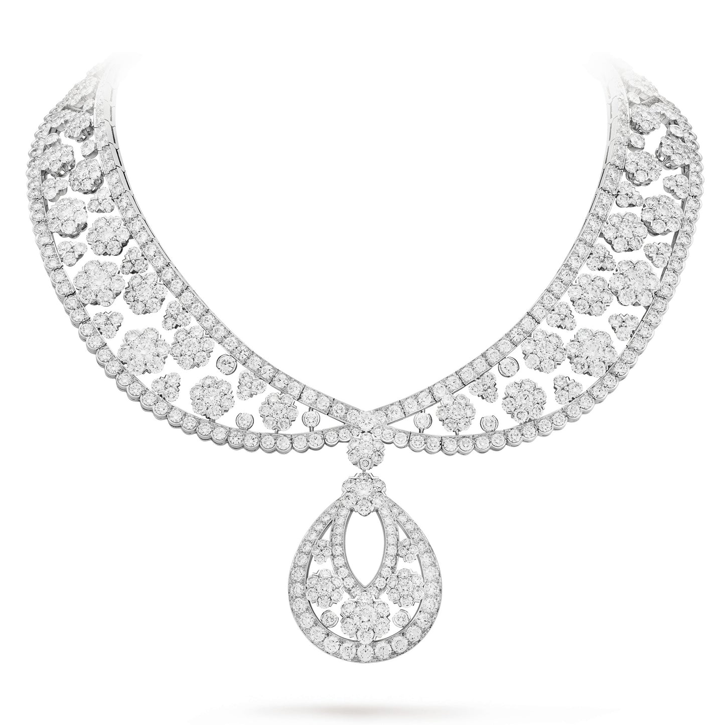 VCARP39300 Six circumferences, one flower and multiple wear necklaces