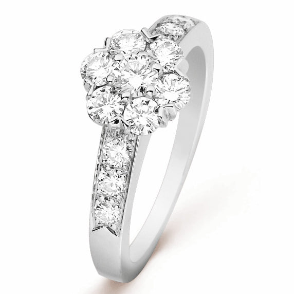 VCARA47100 small size six circumferences and one flower ring 13#