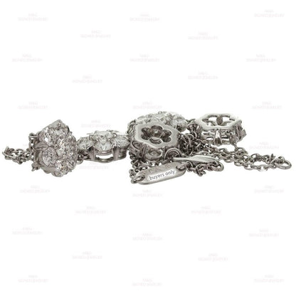 VCARA47600 About 10mm large V-shaped snowflake six claws, six circumferences and one 5 flower necklace