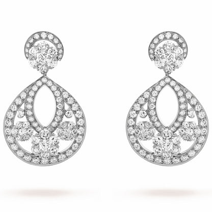 VCARO3RJ00 six circumferences, one flower full of diamonds, small ear clip
