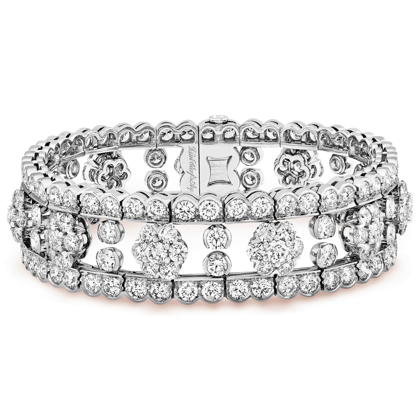 VCARO3RH00 six circumferences and one flower full of diamond bracelet 18#