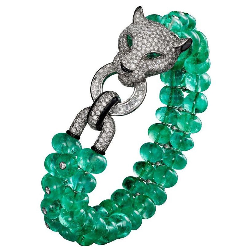 KDY-B5218506 beaded leopard head diamond bracelet