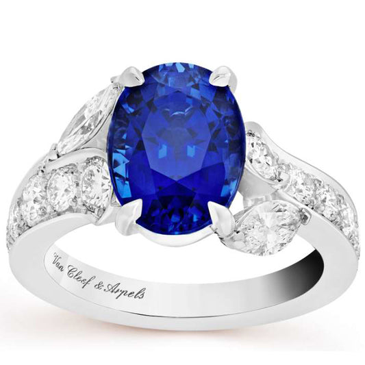 VCARP5NX00 egg-shaped colorful gemstone ring Mido 8# main stone 8x10mm