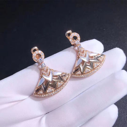 BGL-OR431703 agate ginkgo leaf fan skirt earrings