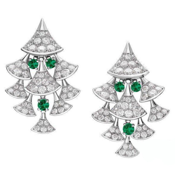 BGL-OR765188 fan-shaped large set of full diamond fan skirt earrings