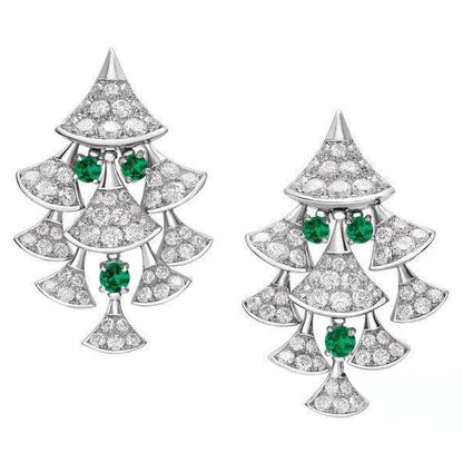 BGL-OR765188 fan-shaped large set of full diamond fan skirt earrings