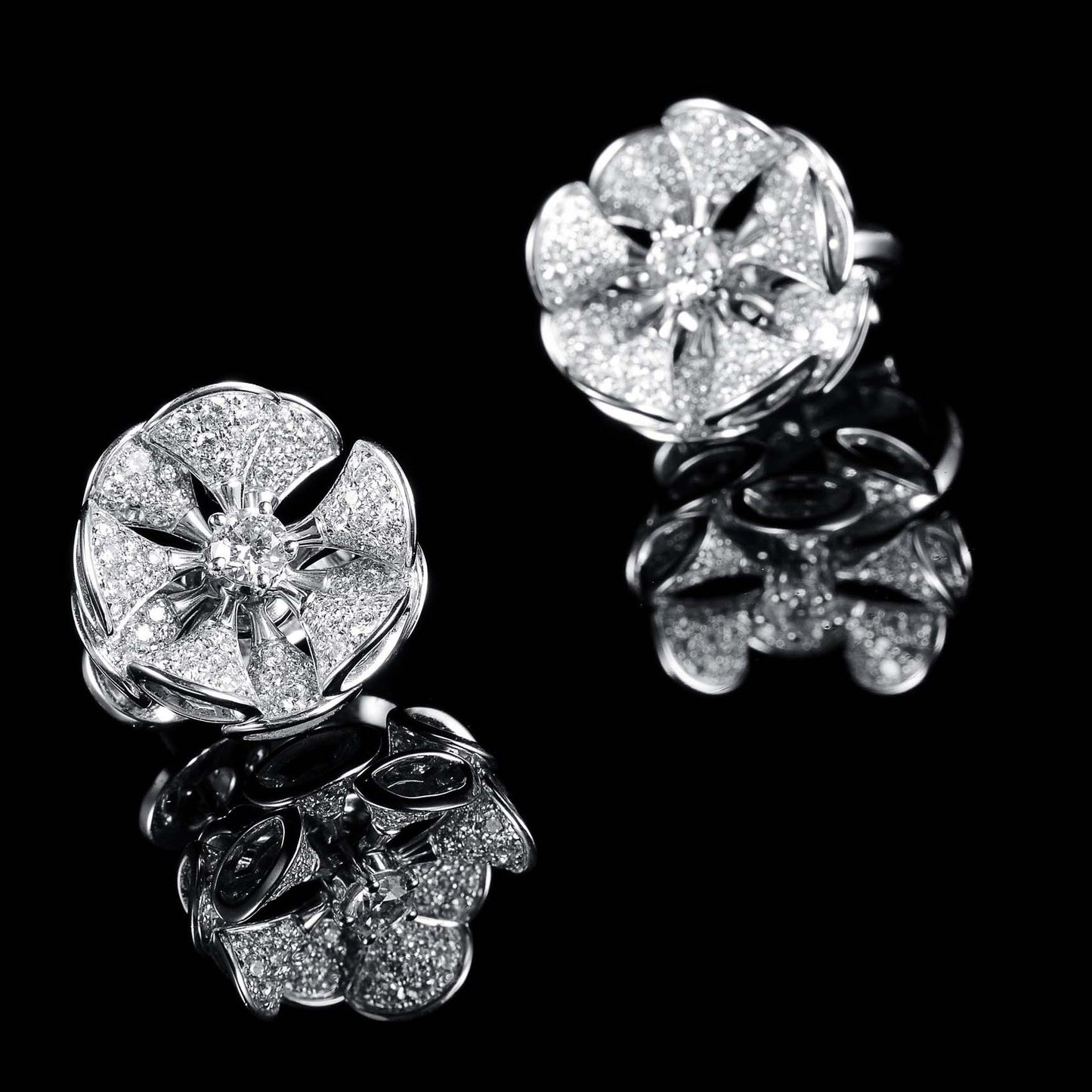 BGL-350785-OR857273 fan-shaped windmill fully inlaid small fan earrings